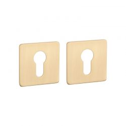 Paire de rosaces pour cylindre KVADRAT 3 mm 1711 or mat Sterk