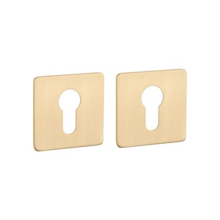 Paar cilinderrozetten KVADRAT 3 mm 1711 mat goud Sterk