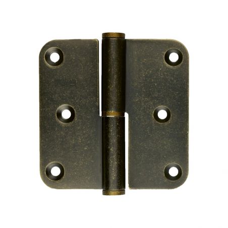 Set van 3 HDD-scharnieren 80 x 80 x 2,5 mm oud messing