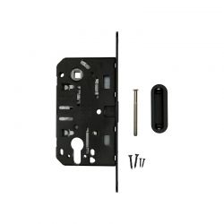 Kit serrure magnétique AGB 22 mm Cylindre (barillet) noir avec contre-plaque ovale