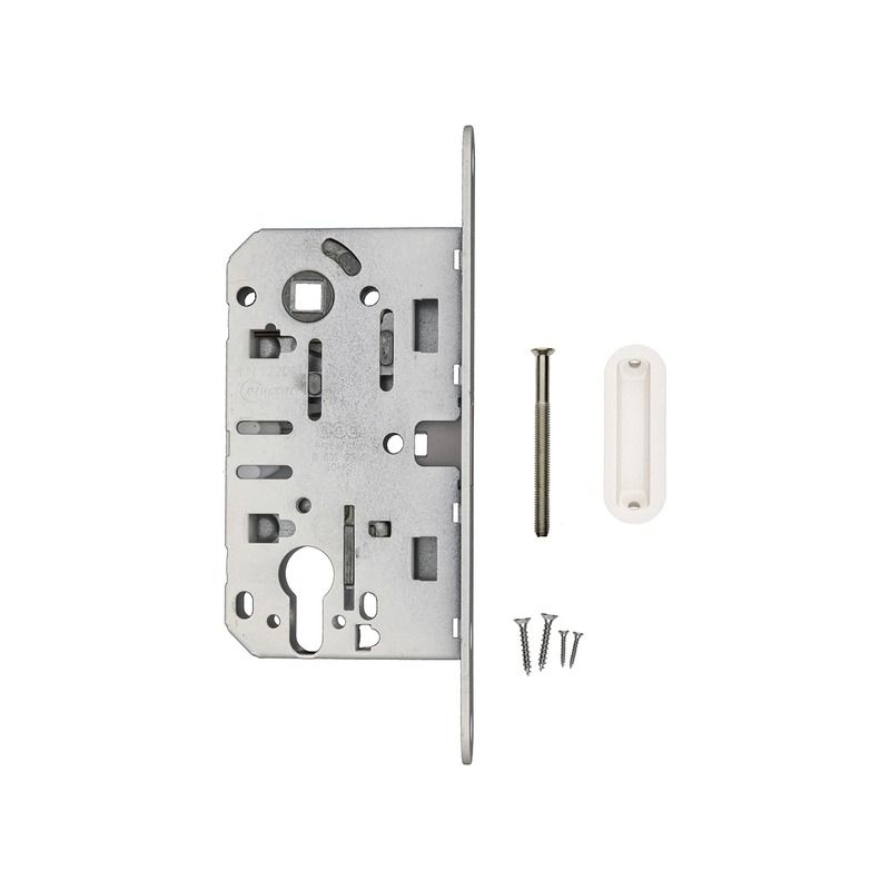 Kit serrure magnétique AGB 22 mm Cylindre (barillet) blanc avec contre-plaque ovale