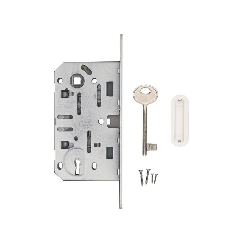 Kit serrure magnétique AGB 22 mm Clé de chambre L blanc avec contre-plaque ovale
