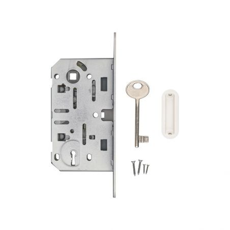 Kit serrure magnétique AGB 22 mm Clé de chambre L blanc avec contre-plaque ovale
