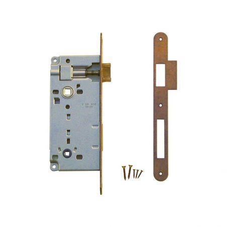 Kit serrure AGB WC à condamnation bronze fumé mat avec contre-plaque étroite droite