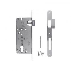 Kit serrure AGB Cylindre (barillet) inox avec contre-plaque étroite droite
