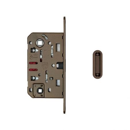 Kit serrure magnétique AGB 18 mm WC à condamnation bronze mat avec contre-plaque