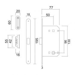 AGB magneetslotset 22 mm WC-vergrendeling wit met ovale sluitplaat