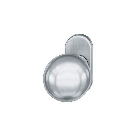 Bouton de porte fixe FSB 0802 sur rosace étroite ovale inox brossé mat