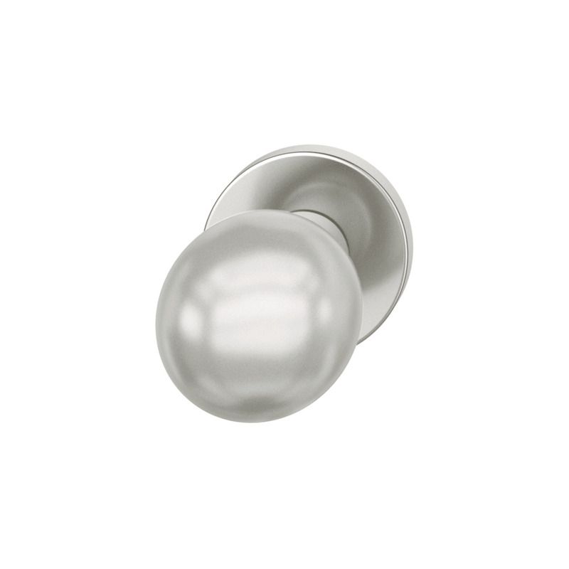 Bouton de porte fixe FSB 0802 sur rosace ronde aluminium naturel