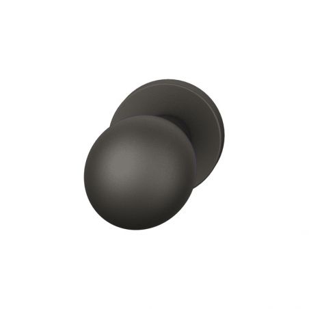 Bouton de porte fixe FSB 0802 sur rosace ronde bronze foncé