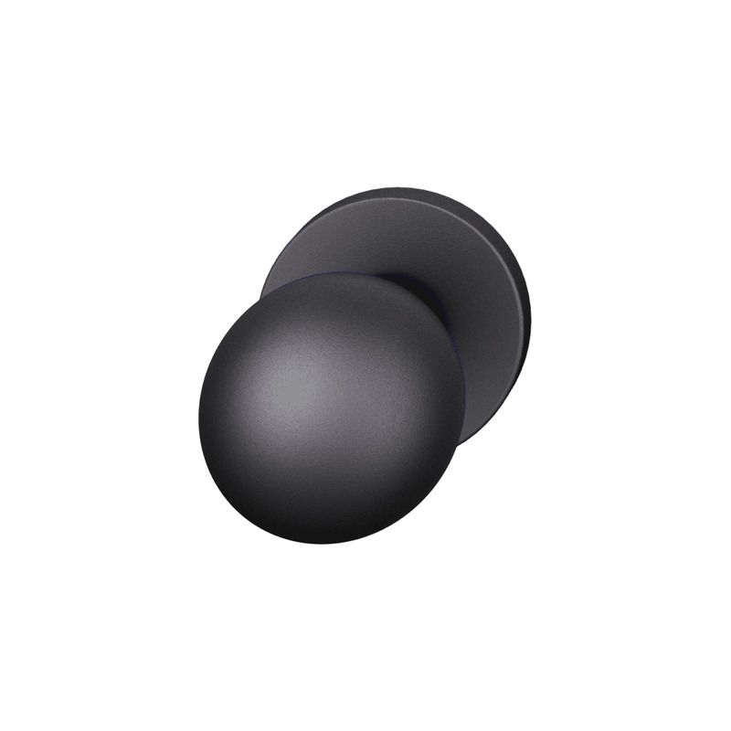 Bouton de porte fixe FSB 0802 sur rosace ronde noir anodisé