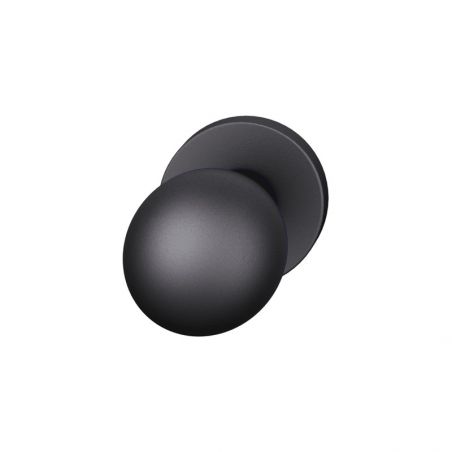 Bouton de porte fixe FSB 0802 sur rosace ronde noir anodisé