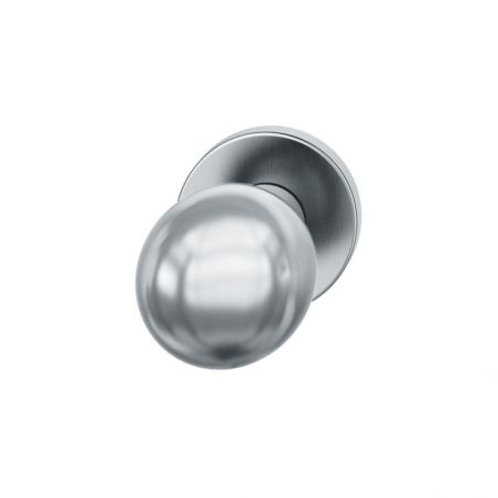 Bouton de porte fixe FSB 0802 sur rosace ronde inox brossé mat