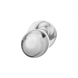 Bouton de porte fixe FSB 0802 sur rosace ronde inox poli