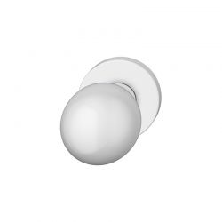 Bouton de porte fixe FSB 0802 sur rosace ronde blanc RAL 9016