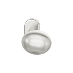 Vaste deurknop FSB 0804 op smal ovaal rozet aluminium natuurkleur