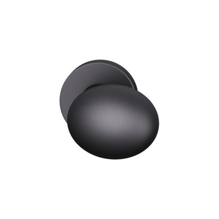 Bouton de porte fixe FSB 0804 sur rosace ronde noir anodisé
