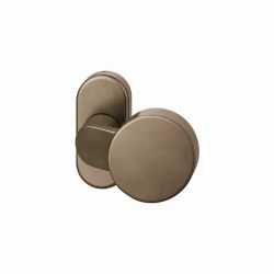 Bouton de porte fixe FSB 0809 sur rosace étroite ovale bronze foncé patiné