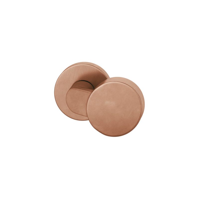 Bouton de porte fixe FSB 0809 sur rosace ronde bronze clair patiné