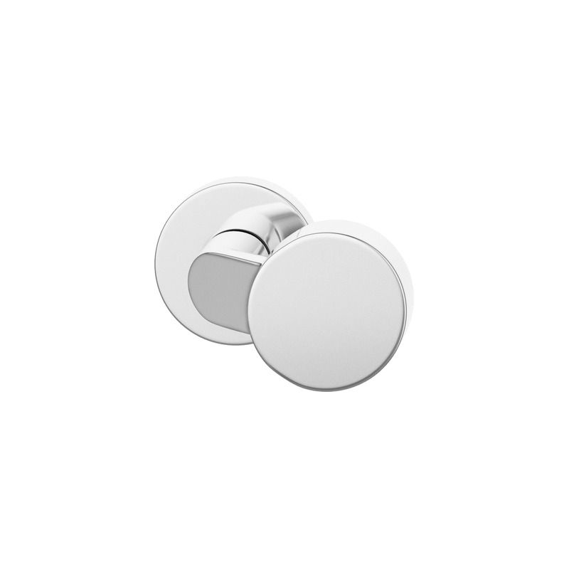 Bouton de porte fixe FSB 0809 sur rosace ronde inox poli