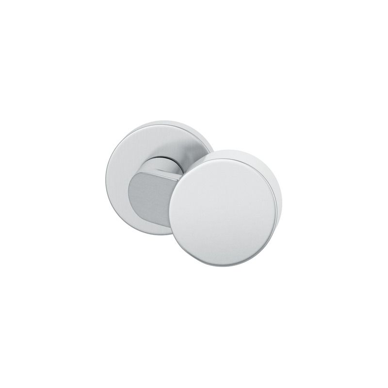 Bouton de porte fixe FSB 0809 sur rosace ronde inox brossé mat
