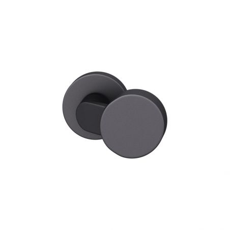Bouton de porte fixe FSB 0809 sur rosace ronde noir anodisé