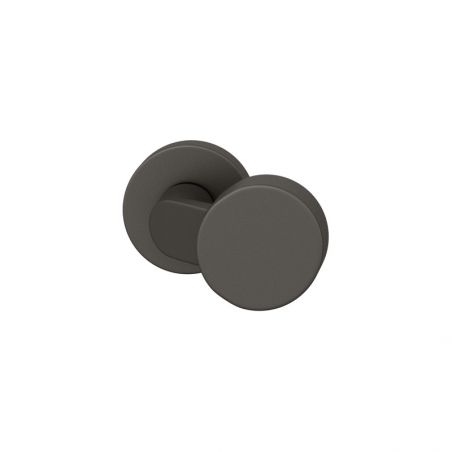 Bouton de porte fixe FSB 0809 sur rosace ronde bronze foncé