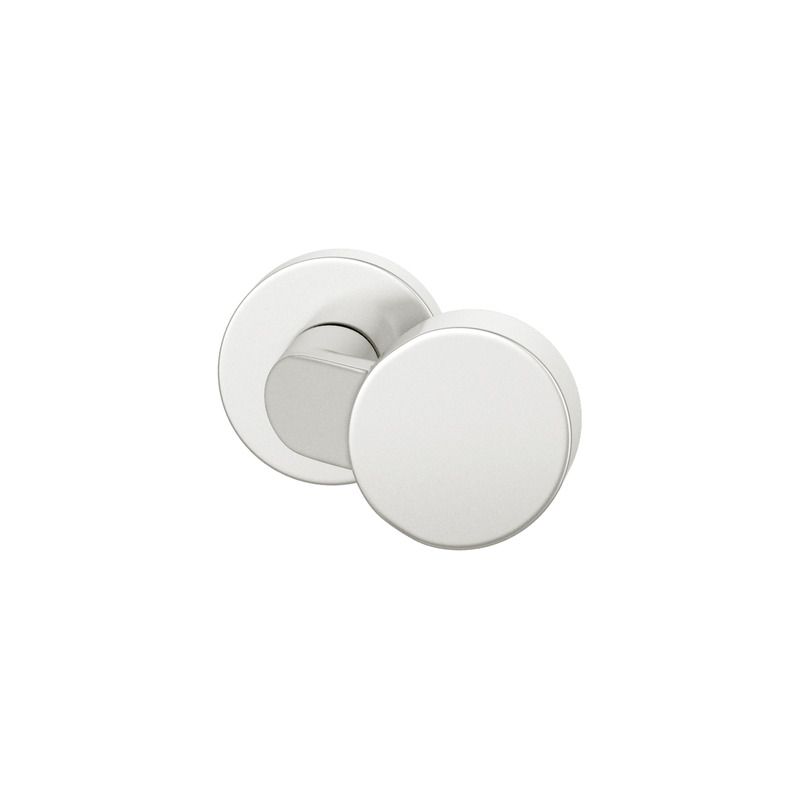 Bouton de porte fixe FSB 0809 sur rosace ronde aluminium naturel