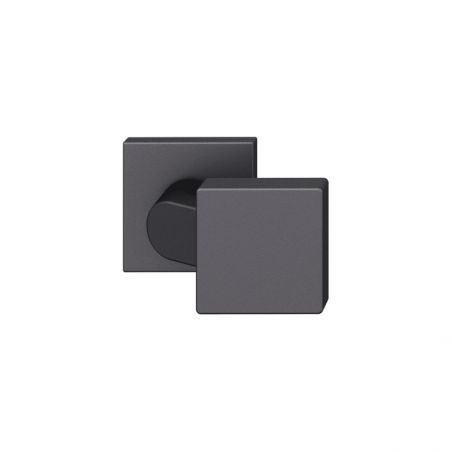 Bouton de porte fixe FSB 0812 sur rosace carrée noir anodisé