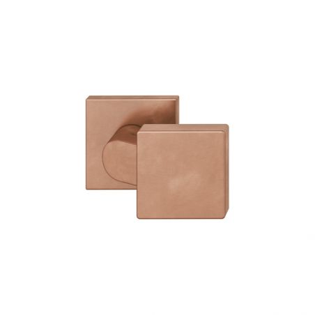 Bouton de porte fixe FSB 0812 sur rosace carrée bronze clair patiné