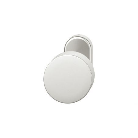 Bouton de porte fixe FSB 0829 sur rosace étroite ovale aluminium naturel