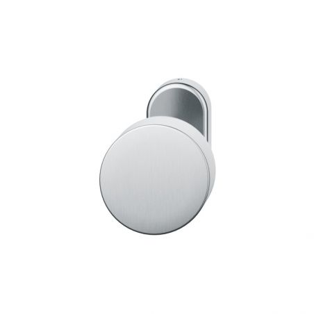 Bouton de porte fixe FSB 0829 sur rosace étroite ovale inox brossé mat