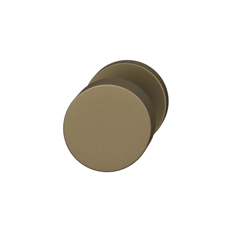 Vaste deurknop FSB 0829 op rond rozet aluminium middenbrons