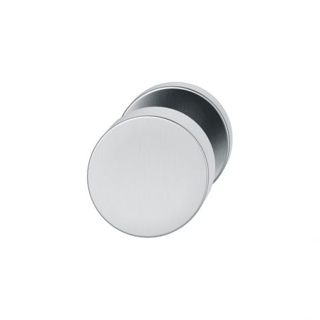 Bouton de porte fixe FSB 0829 sur rosace ronde inox brossé mat