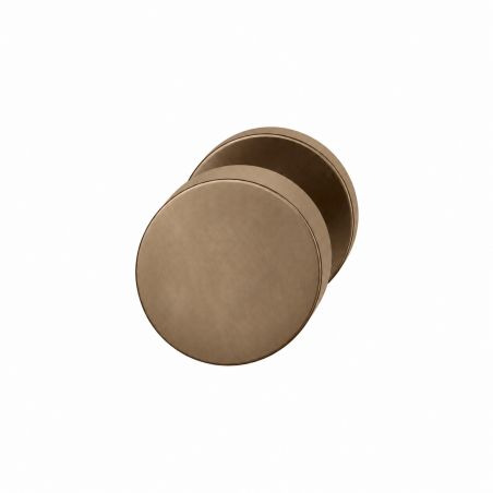 Bouton de porte fixe FSB 0829 sur rosace ronde bronze foncé patiné
