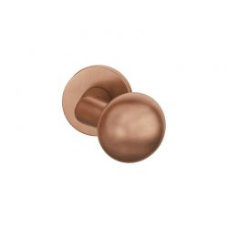 Bouton de porte fixe FSB 0846 sur rosace ronde bronze clair patiné