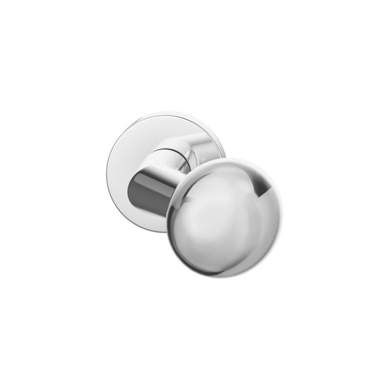Bouton de porte fixe FSB 0846 sur rosace ronde inox poli