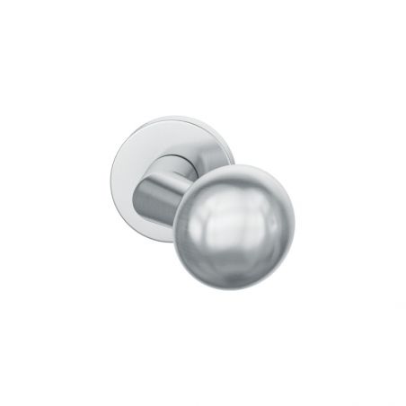 Bouton de porte fixe FSB 0846 sur rosace ronde inox brossé mat