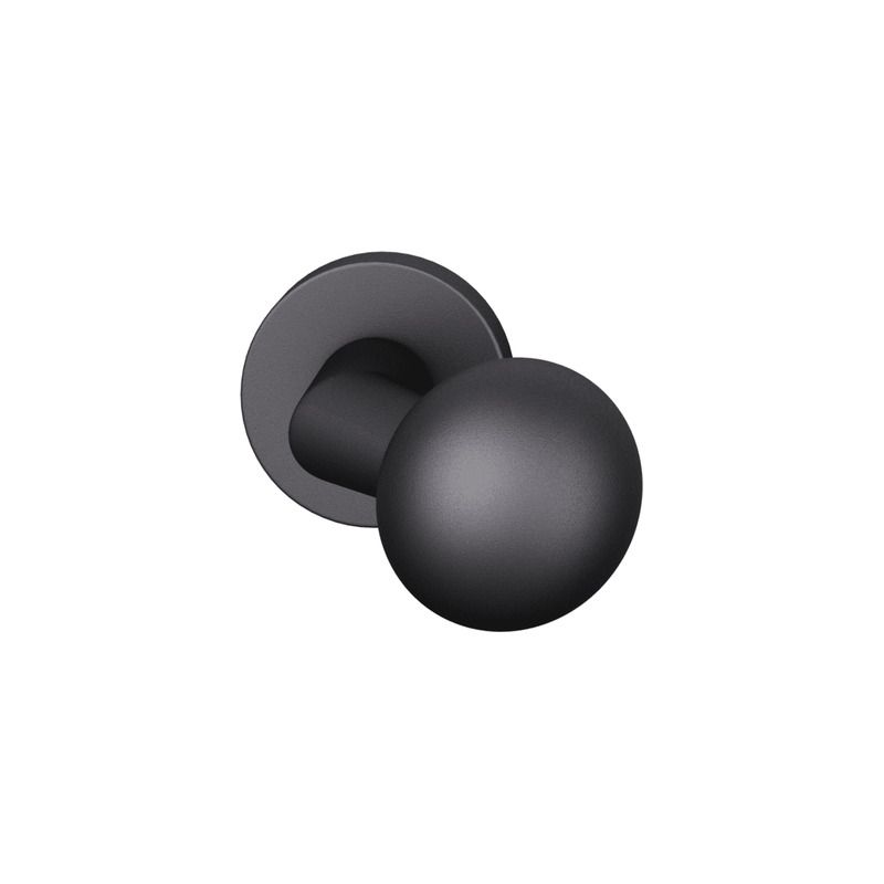 Bouton de porte fixe FSB 0846 sur rosace ronde noir anodisé
