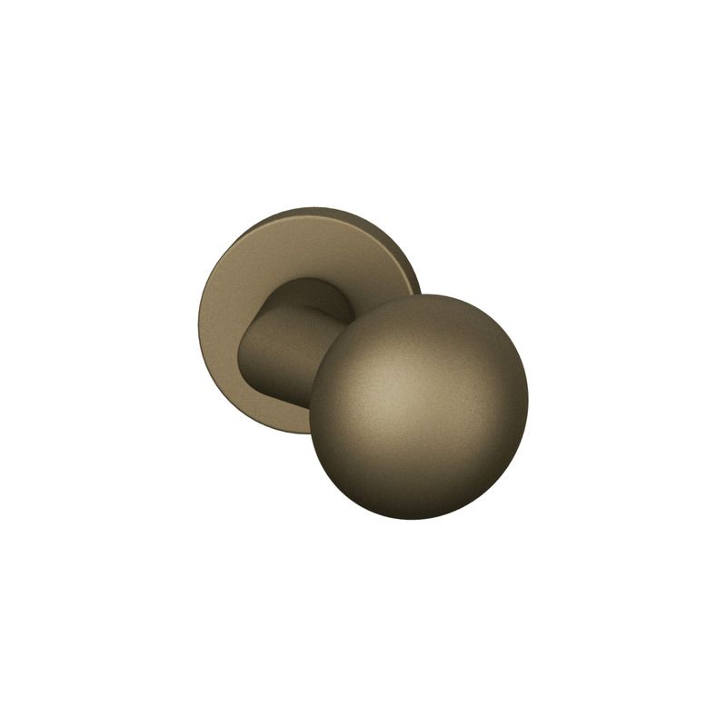Vaste deurknop FSB 0846 op rond rozet aluminium middenbrons