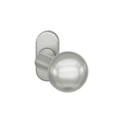 Bouton de porte fixe FSB 0846 sur rosace étroite ovale aluminium naturel