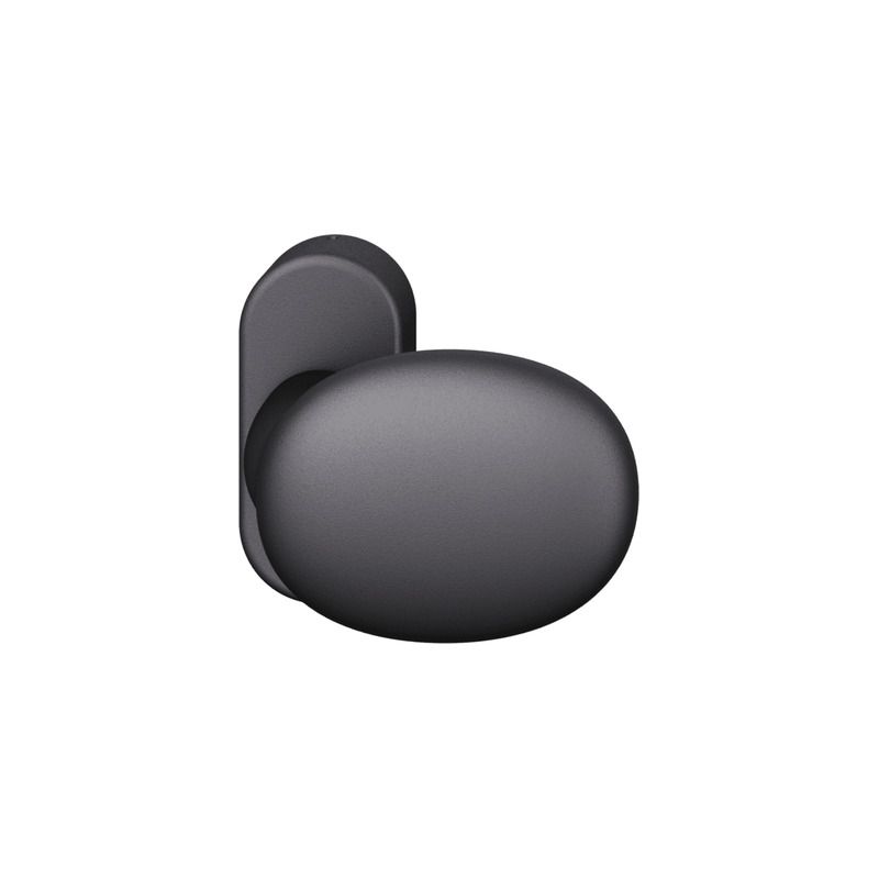 Bouton de porte fixe FSB 0874 sur rosace étroite ovale noir anodisé