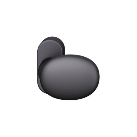 Bouton de porte fixe FSB 0874 sur rosace étroite ovale noir anodisé