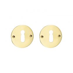 Paar sleutelrozetten BB 069 gepolijst messing Quincalux