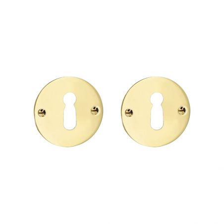 Paire de rosaces pour clé L 069 laiton poli non verni Quincalux