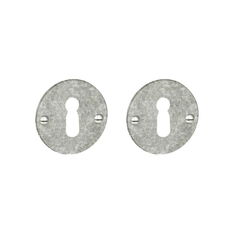 Paire de rosaces pour clé L 069 étain Quincalux