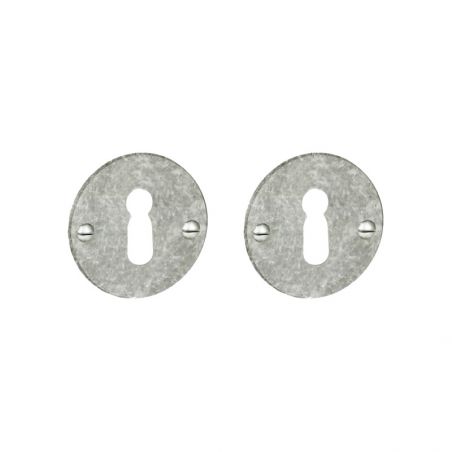 Paire de rosaces pour clé L 069 étain Quincalux
