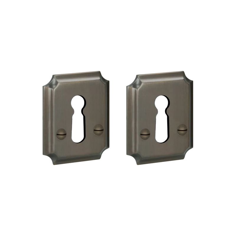 Paire de rosaces pour clé L 086 bronze Quincalux