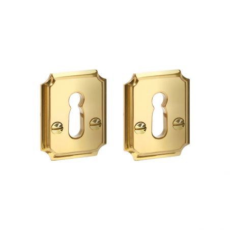 Paire de rosaces pour clé L 086 laiton poli non verni Quincalux