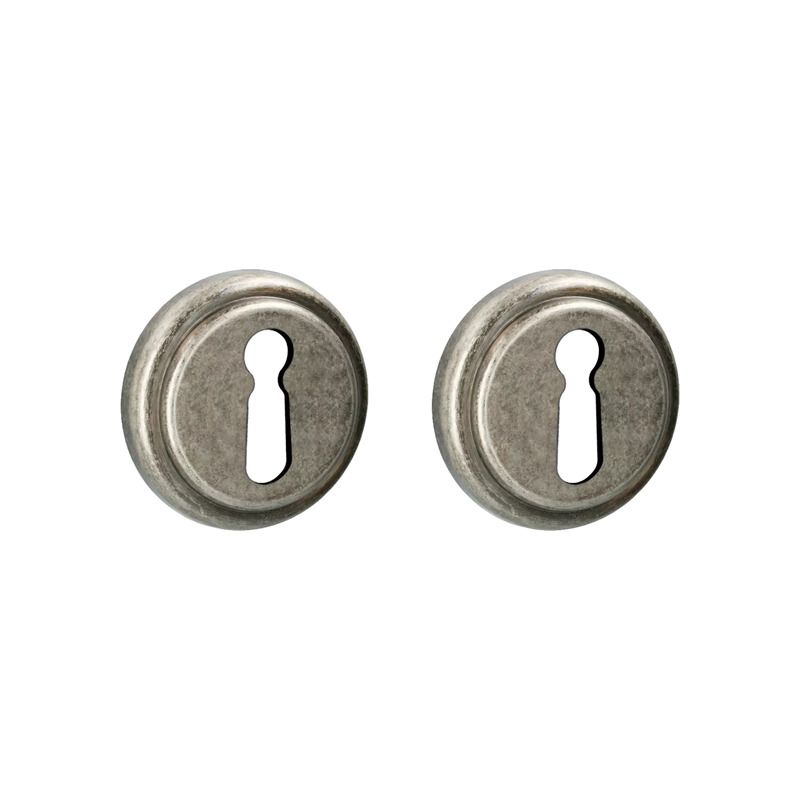 Paire de rosaces pour clé L 324 étain Quincalux